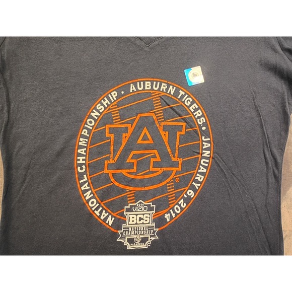 Auburn Tigers National Championship BCS January 6 2014 V Neck T Shirt Womens XL - Picture 2 of 8